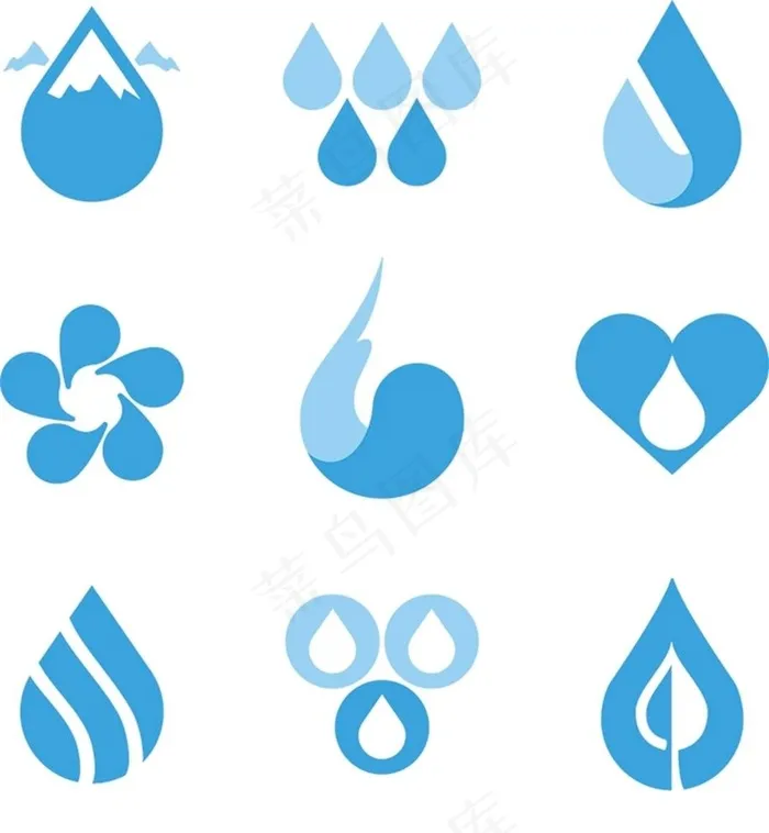 水珠图标设计图片ai矢量模版下载