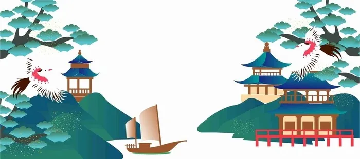 国潮背景图片cdr矢量模版下载