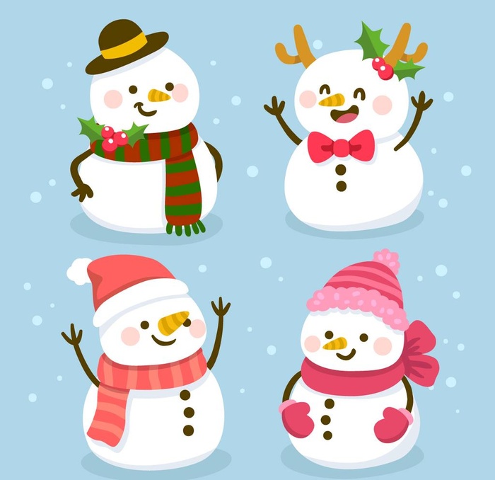 卡通雪人图片ai矢量模版下载