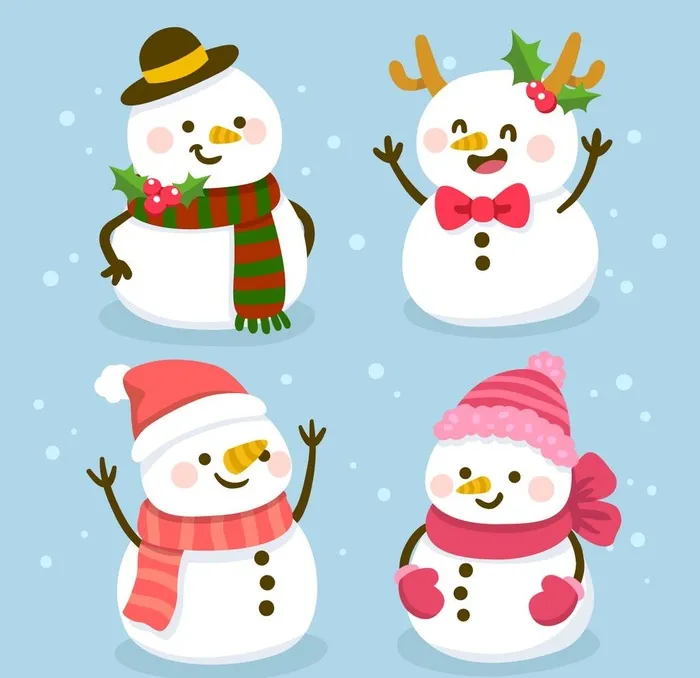 卡通雪人图片ai矢量模版下载