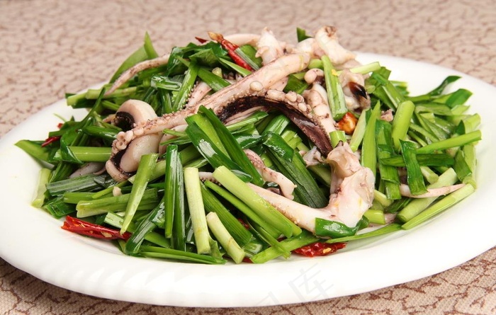 鱿鱼腿炒韭菜图片