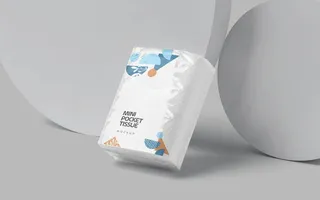 袖珍扁方纸巾包袋样机模型图片