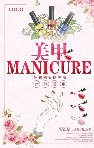 美甲美容院宣传海报图片