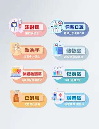 医院防疫提示牌工作区图片