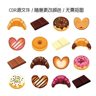 美味甜点矢量图图片