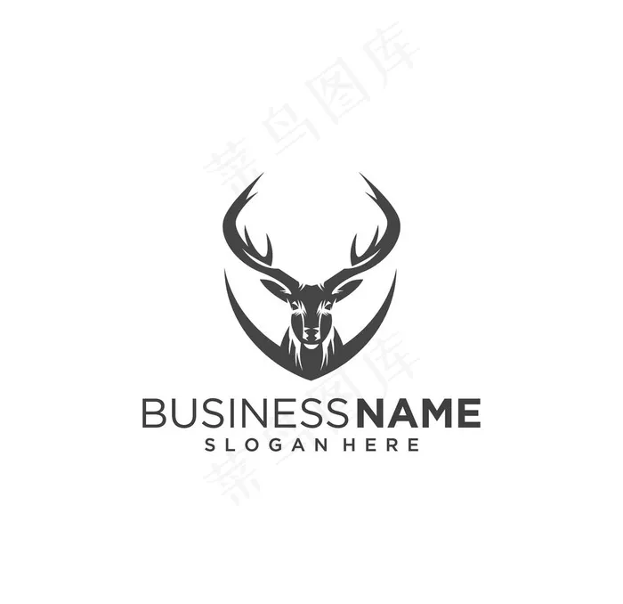鹿头标志图片eps,ai矢量模版下载