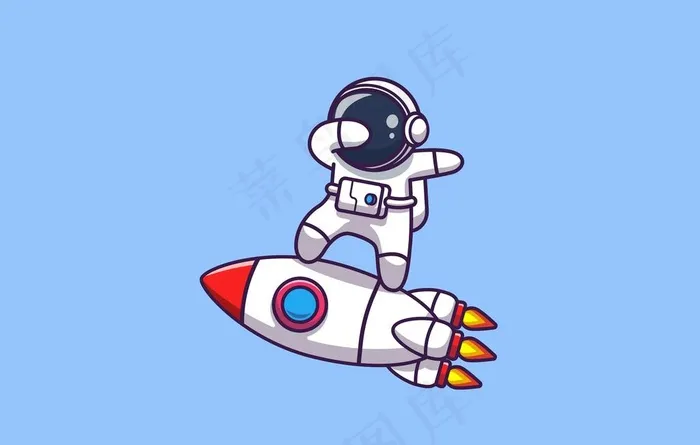AI矢量火箭太空人插画图片ai矢量模版下载