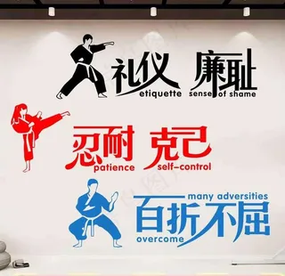 跆拳道形象墙图片