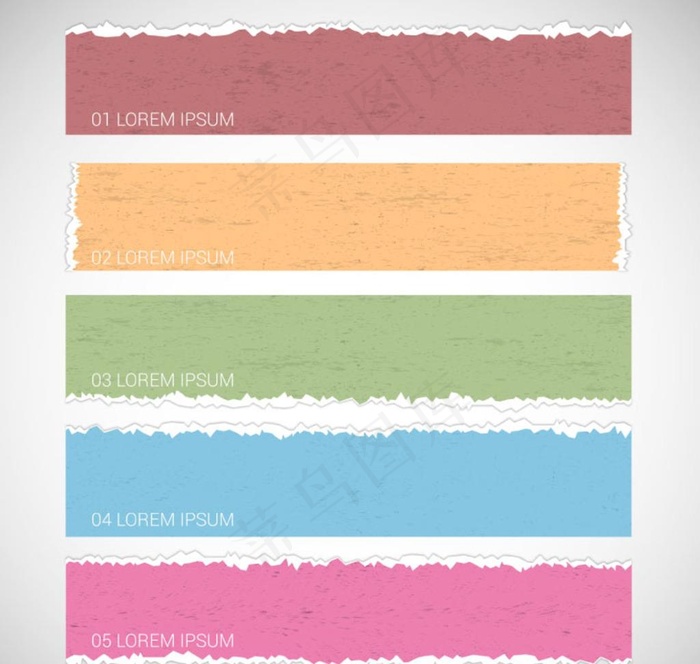 彩色撕纸横幅图片