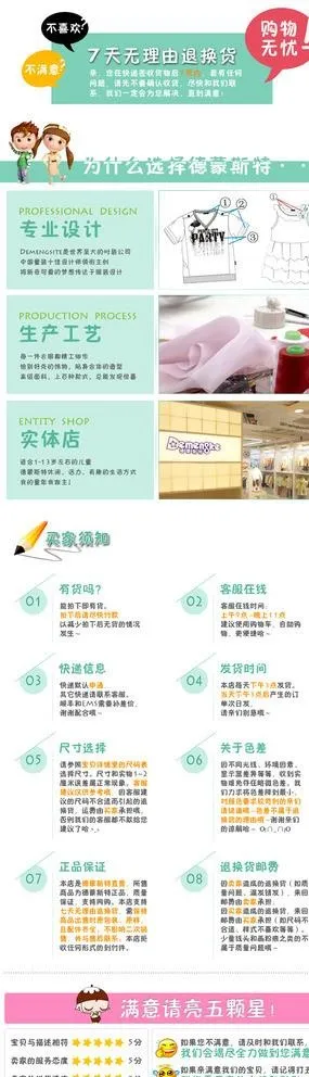 淘宝童装宝贝详情页图片(750x2423)psd模版下载