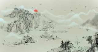 古风山水画图片