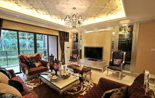 欧式精装样板房客厅图片