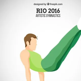 手绘体操运动员男子背景图片