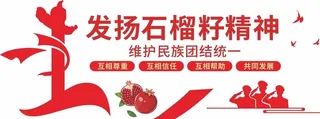 党建石榴籽精神文化墙图片