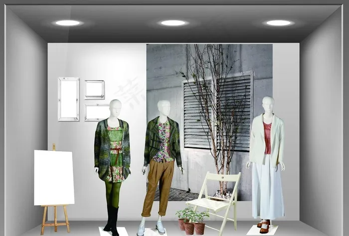 橱窗展示图片psd模版下载