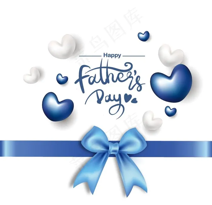 立体丝带蝴蝶结爱心矢量文件图片ai矢量模版下载