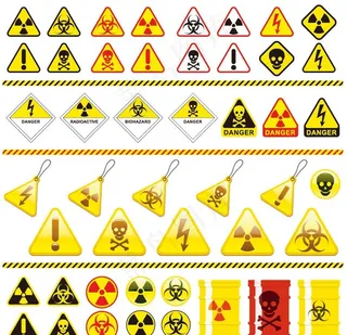 注意禁止图标吊牌矢量图片