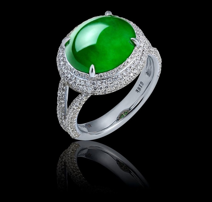 翡翠 钻石 戒指图片