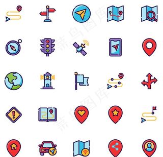 路线导航图标图片