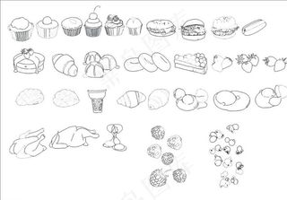 蛋糕 鸡肉 爆米花 食物 热狗图片