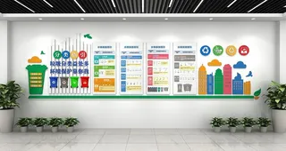 彩色垃圾分类文化墙图片