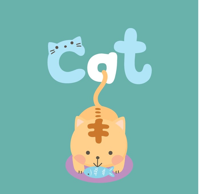 卡通猫图片ai矢量模版下载
