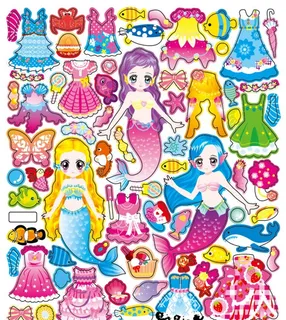 换装 贴纸 美少女  泡泡贴图片