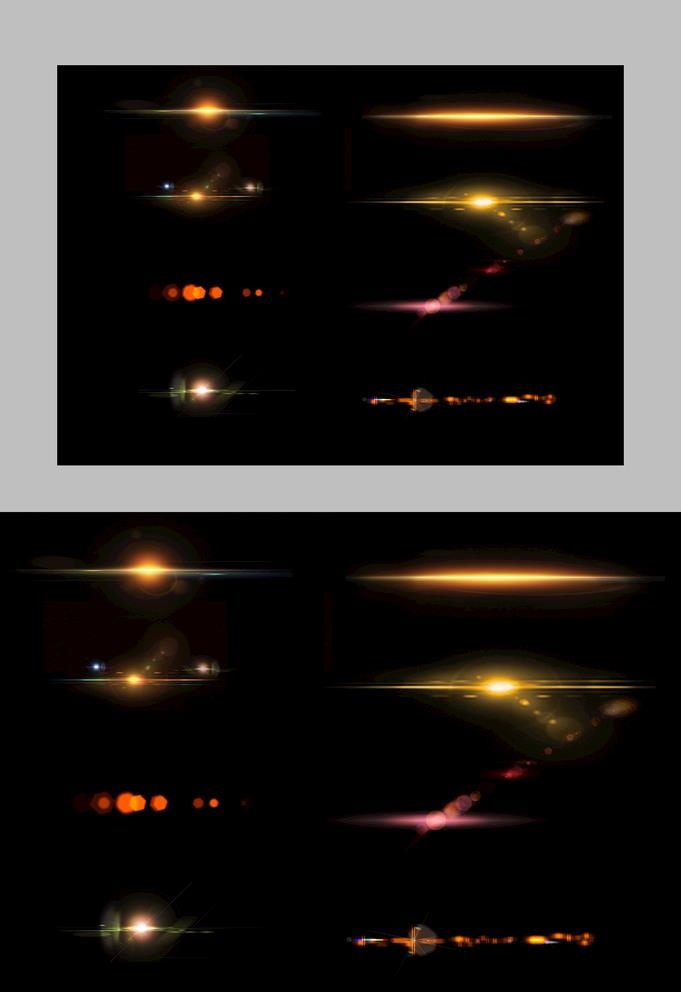 金色光晕光效光芒元素图片