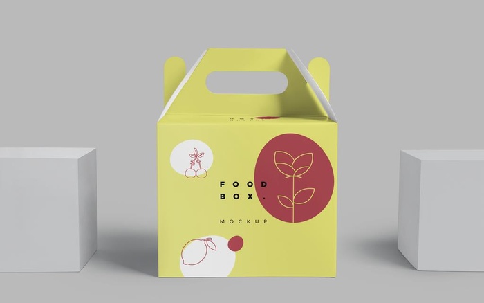 折叠手提礼品包装纸盒样机图片