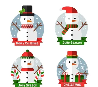 圣诞节雪人矢量图片