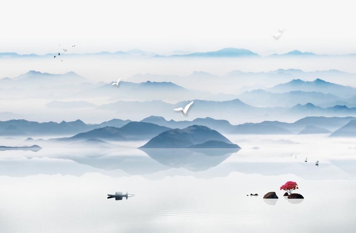 水墨山背景图片(10079x6929)psd模版下载