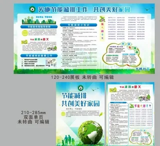 节能减排展板 单页图片