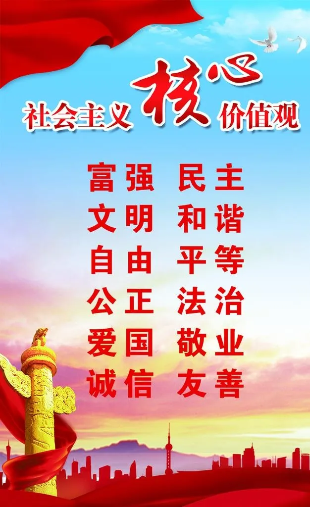 核心价值观图片(1134x1766)psd模版下载