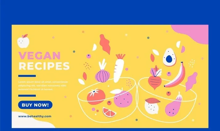 扁平食物海报矢量图片