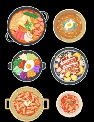 手绘韩式美食图片