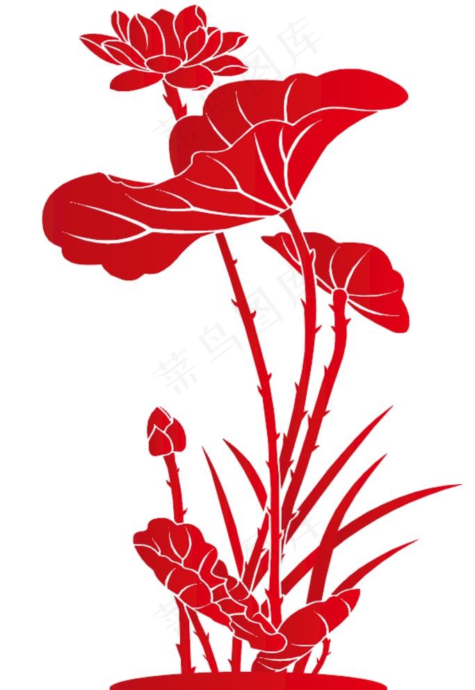 荷花 图片ai矢量模版下载
