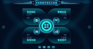简约科技智慧城市平台首页UI图片