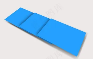 蓝色立体纸张样机模板图片