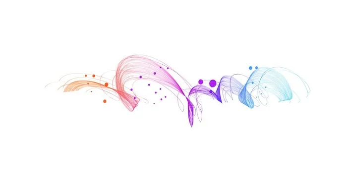 矢量彩色曲线和圆点图片ai矢量模版下载