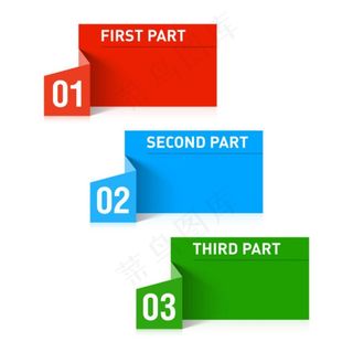 矢量 数字 折纸 标签 图标图片