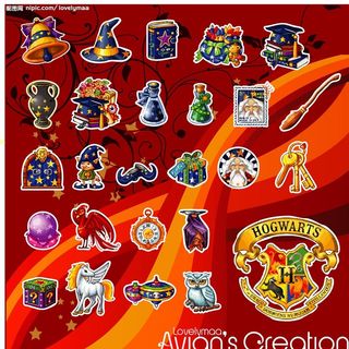 哈利波特魔法矢量图标图片