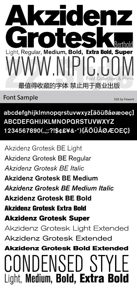 AkzidenzGroteskBE 系列字体下载