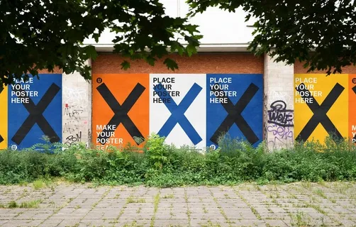 户外海报样机图片