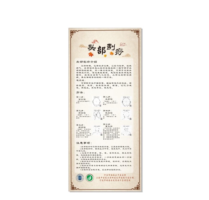 中医院头部刮痧图片cdr矢量模版下载