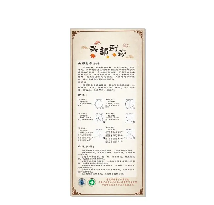 中医院头部刮痧图片cdr矢量模版下载