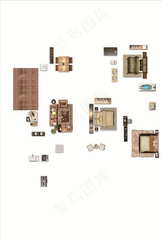 高端户型渲染 家配图设计图素材图片