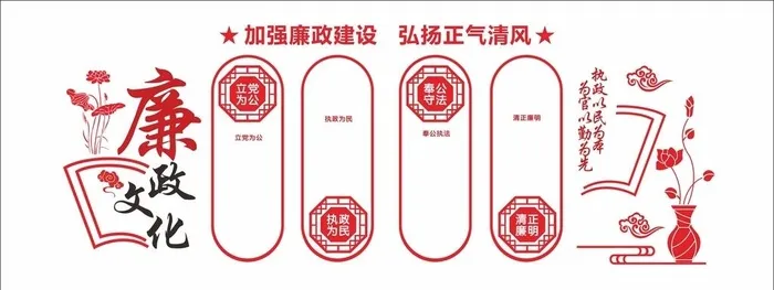 廉政清廉文化墙图片cdr矢量模版下载