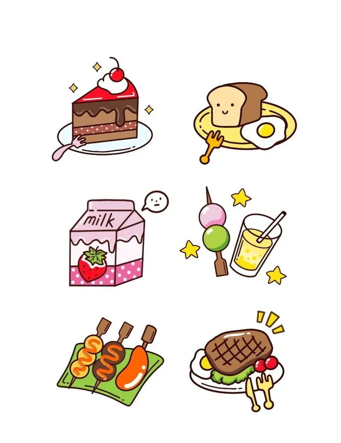 可爱卡通食物系列图标图片(1024x1369)psd模版下载
