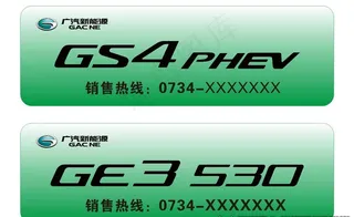 广汽新能源车铭牌图片