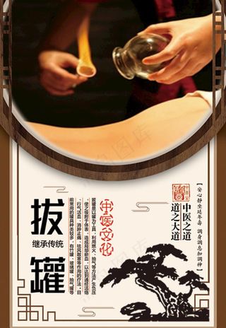 中医养生拔罐文化海报挂画图片